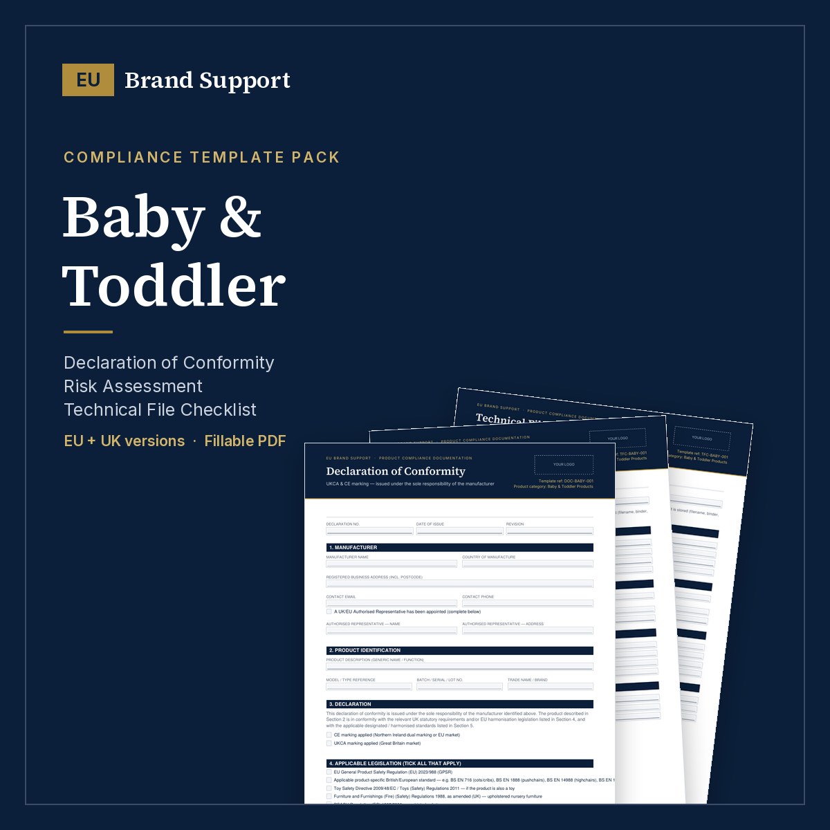 baby toddler compliance template pack